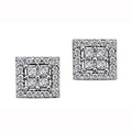Princess Cut Diamond Framed Stud Earrings in 10K White Gold (0.4 CT. T.W.)